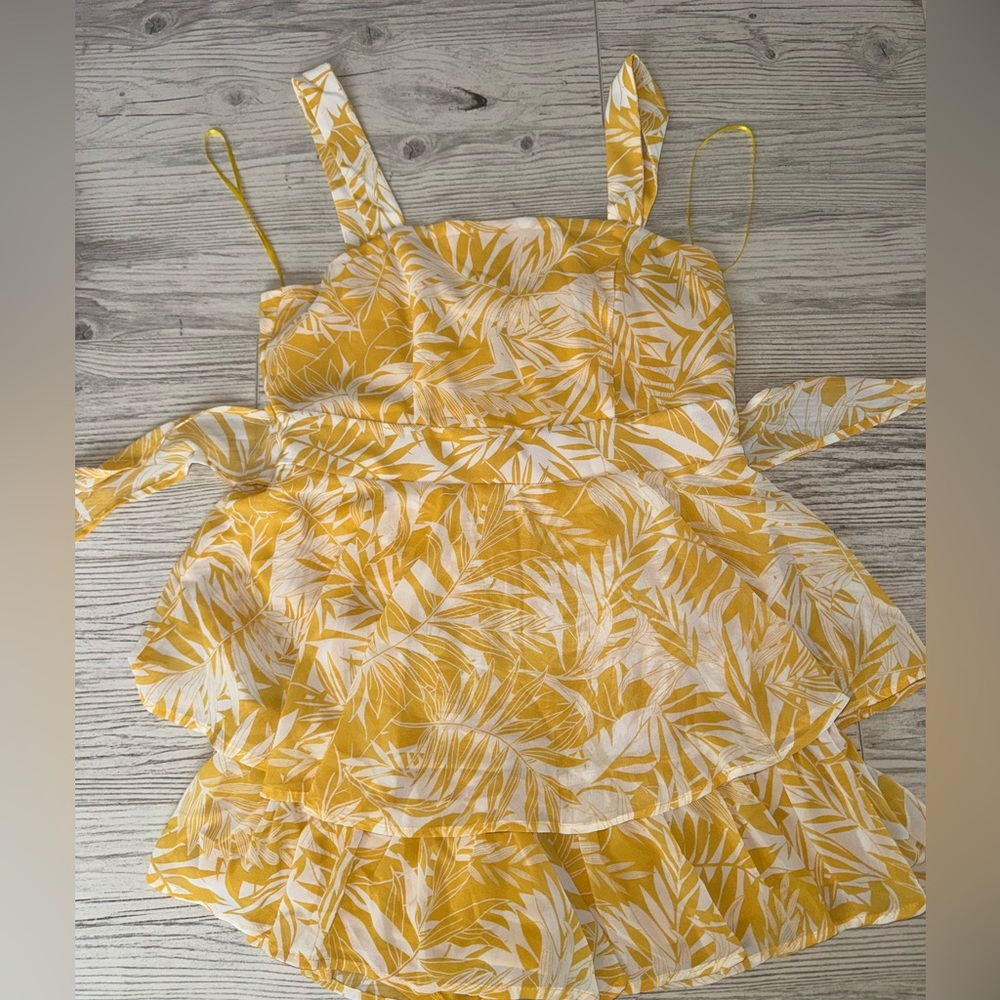 Yellow Floral Romper Dress